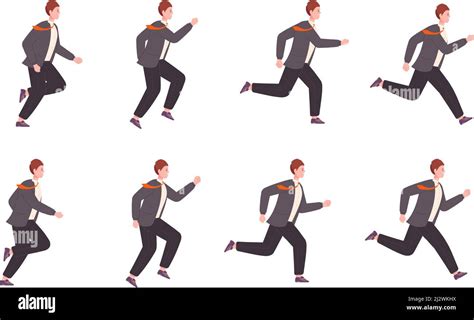 Man Running Side View Sequence Stock Vector Images Alamy