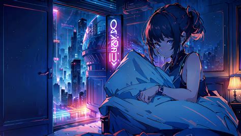 1360x768 Resolution Anime Girl Starring 2023 Ai Art Desktop Laptop Hd