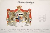 Assia - Homburg Stemma Originale Litografia a Colori C.Hildebrandt 1831 ...