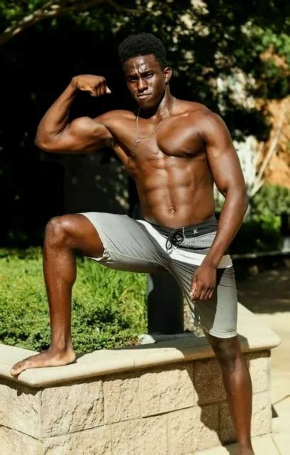 Shirtless Male Muscular Bare Foot African American Black Hunk Photo 4x6 G1627 4 29 Picclick