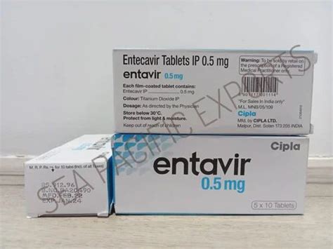Entecavir 05mg Tablet Packaging Size 1x10 Packaging Type Blister
