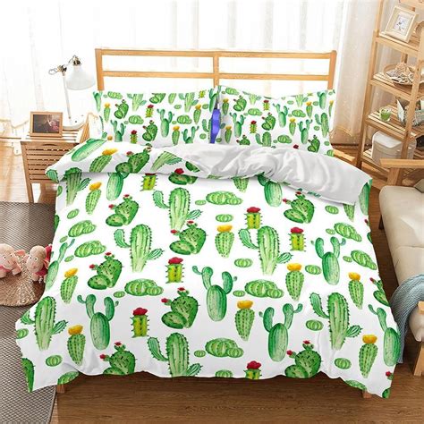 Cheap kid's bedding sets is a participant in the amazon services llc associates program, an affiliate advertising program designed to provide a means for sites to earn advertising fees by advertising and linking to amazon.com. 3D Art Pattern Green Cactus Printed Bedding Duvet Cover ...