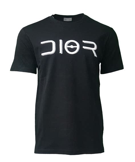 Dior Short Sleeve Mens Crew T Shirt With Embroidered Chest Logo In