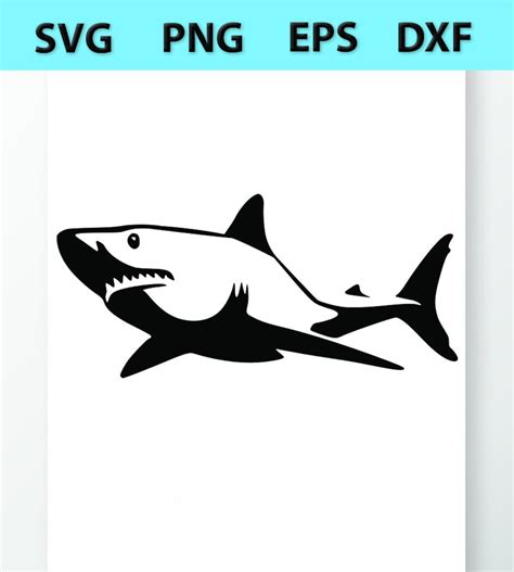 Shark Svg File Great White Shark Vector Images Sharks Svg Etsy