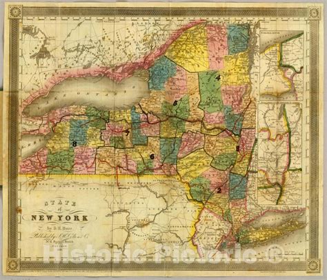 Historic Map Pocket Map State Of New York By Dh Burr 1840