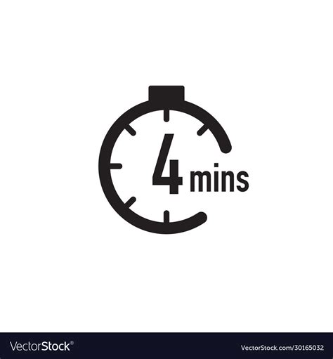 4 Minutes Timer Stopwatch Or Countdown Icon Time Vector Image