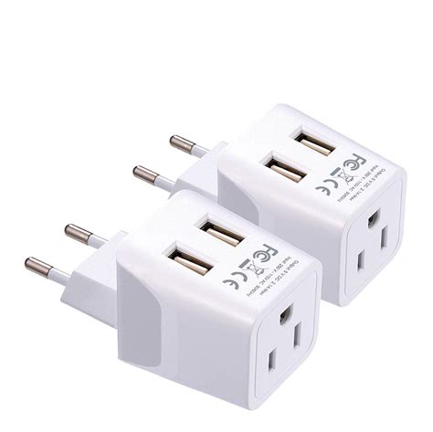 european egypt travel adapter plug with dual usb type c 2 pack travel adapter plugs