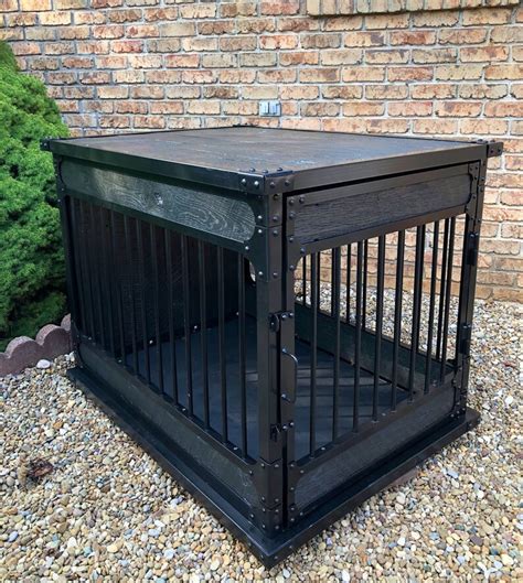 Rustic Industrial Dog Kennel Dog Crate Riveted Steel Dog Etsy