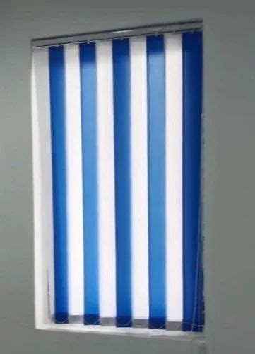 Blue And White Slat 40mm Pvc Vertical Window Blind For Homeoffice And