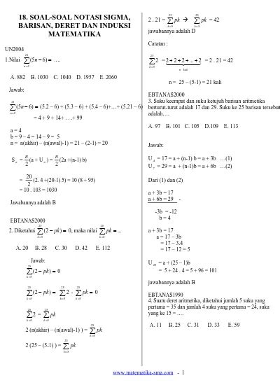 Detail Contoh Soal Induksi Matematika Sederhana Dan Pembahasannya