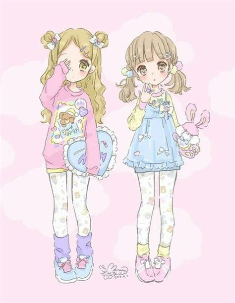 Kawaii Sisters Or Twins ♡kawaii Girls♡ In 2019 Anime Kawaii Art
