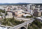 aerial view of spokane washington with bridge - Washington State ...