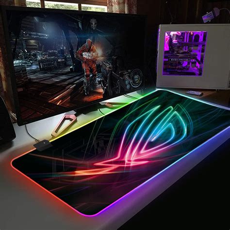 Rgb Mouse Pad Large Gaming Luminous Waterproof Non Slip Rubber Desk Mat