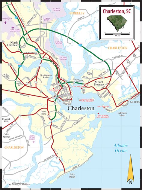 Charleston South Carolina City Map Charleston South Carolina Mappery