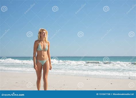Woman In Bikini Walking On The Beach Stock Image Image Of Outdoors My Xxx Hot Girl