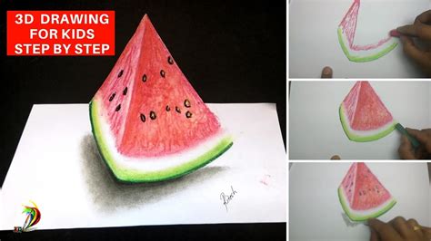 How to draw 3d drawing 3d art drawing for beginners step by step shorts. Very Easy..!! 3d drawing for kids step by step | How to ...