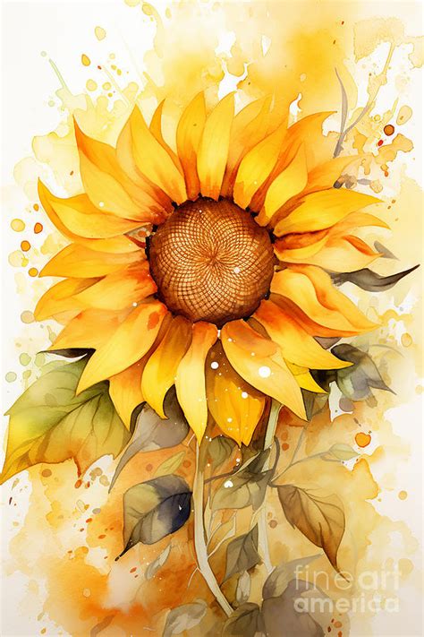 Helindra Sunflowers Watercolor Digital Art By Sabantha Fine Art America