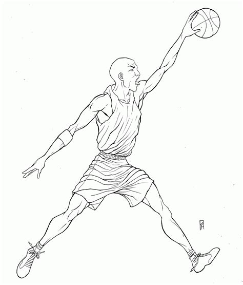 Picture of basketball player for coloring. Coloring Pages For Michael Jordan - Coloring Home