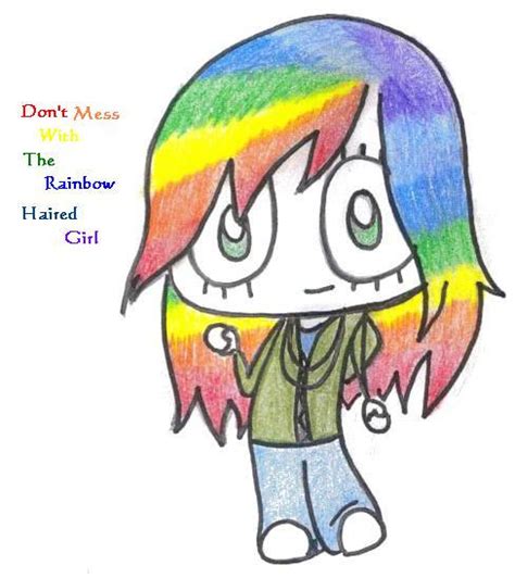 The Rainbow Haired Girl By Treehugz On Deviantart