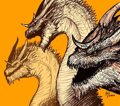 Shin Ghidorah By Spacedragon14 Kaiju Art Godzilla Scary Art