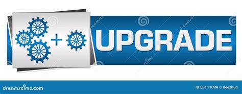 Upgrade With Gears Blue Grey Horizontal Stock Illustration