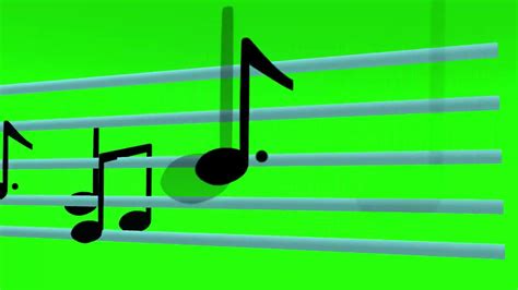 Green Screen Clips Music Notes On Score 1 Youtube