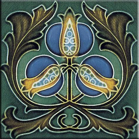 Art Nouveau Ceramic Decorative Wall Tile 425 X 425 Inches 5 Art