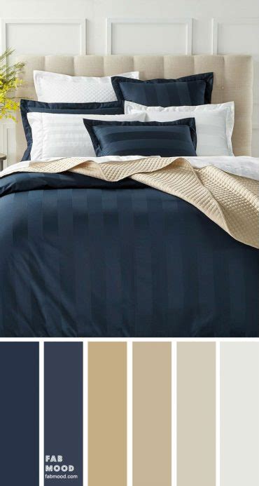 Beige Dark Blue And Grey Color Scheme For Bedroom