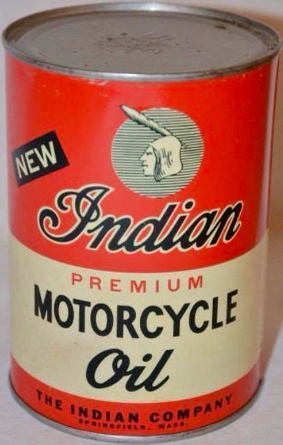 Great Collectible Vintage Indian Premium Motorcycle Oil Can Indian