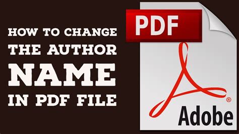 A pdf file can be any length, contain any number of fonts and images and is designed to. How to Change The Author Name In PDF File - YouTube
