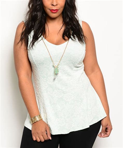 Love This Ivory And Mint Sleeveless Top Plus By On Zulily