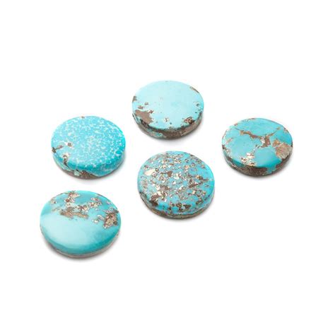 Untreated Natural Persian Turquoise Round Cabochons Approx 16mm