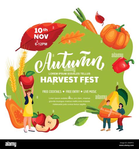 Fall Harvest Festival Poster Banner Design Layout Autumn Fair Or