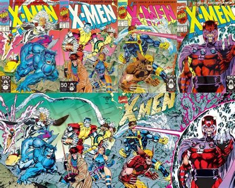 X Men 1 Vol2 1991 Set Of All 5 Jim Lee Connecting Covers Near Mint