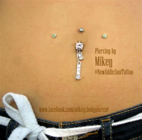 Navel Piercing With Micro Dermals Diamond Belly Button Rings Belly Button Rings Navel Piercing