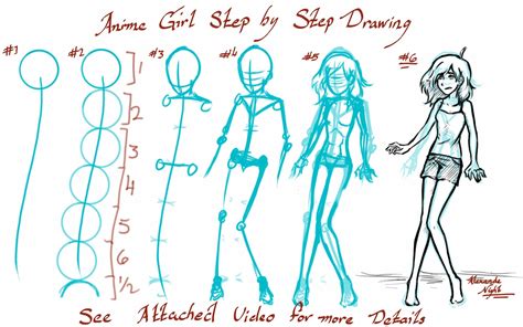 How To Draw Anime Body Female Step By Step ~ How To Draw Anime Full Body Step By Step Bodeniwasues