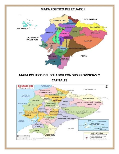 Provincias Del Ecuador Con Sus Respectivas Capitales