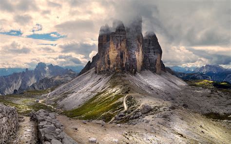 Wallpaper Landscape Mountains Italy Rock Nature Sky Clouds