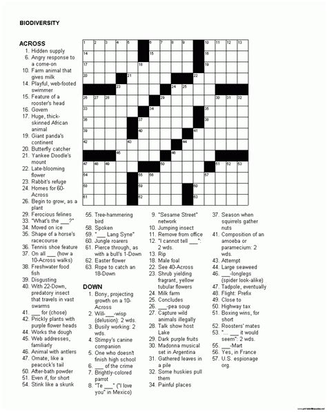 Free Daily Online Printable Crossword Puzzles Free Printable