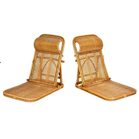 Wicker folding beach chair, the perfect match for your summer season. Rattan and Wicker Folding Beach Chairs, Pair at 1stdibs