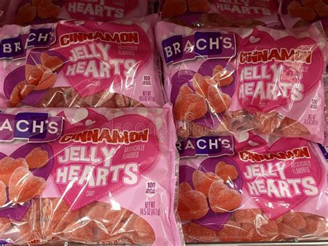 Brachs Brand Candy Jelly Cinnamon Hearts For Sale For Valentine`s Day
