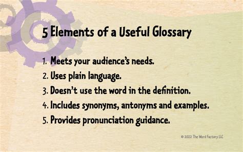 Writing Tip 5 Elements Of A Good Glossary The Word Factory