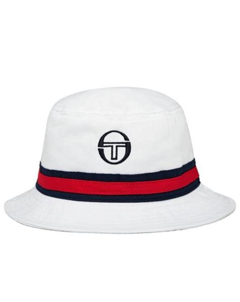 Sergio Tacchini Ivo Bucket Hat Whitenavy Mens Festival Cap