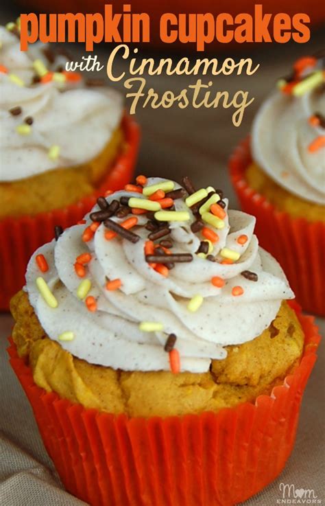 Pumpkin Cupcakes With Cinnamon Cream Cheese Frosting Mom Endeavors
