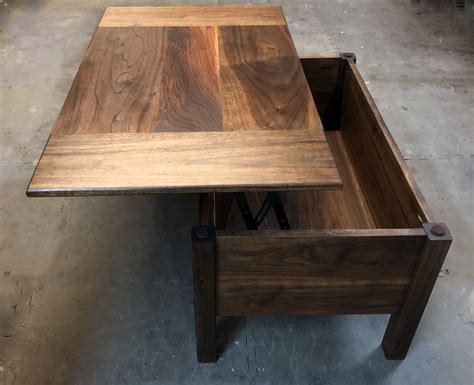 Buy Hand Made Lift Top Combination Storage Coffee Table And Desk Made From Solid Hardwood Or