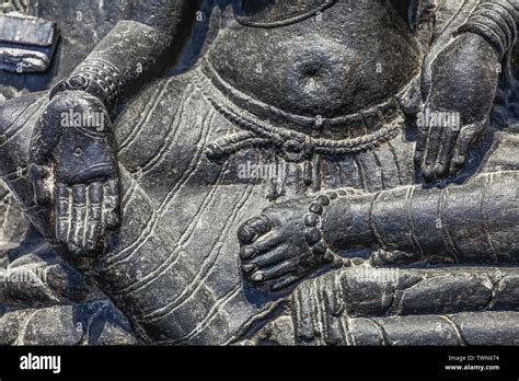 Ancient Basalt Stone Sculpture Of Indian Goddess Tara In Sitting