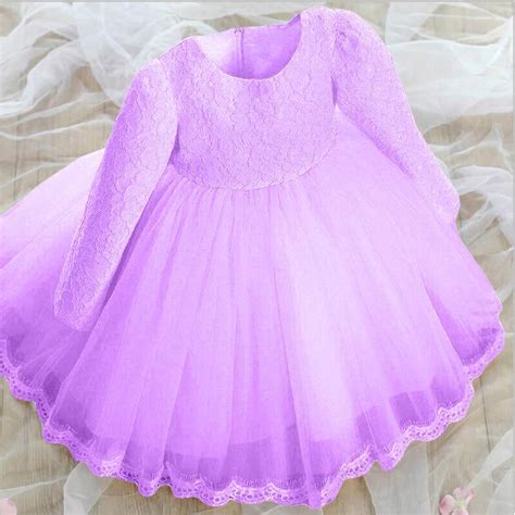 2019 Fashion Girl Lace Gauze Long Sleeve Bow Princess Tutu Dress Spring