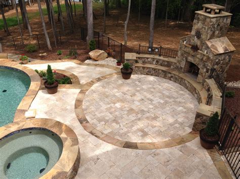 Travertine Flooring On This Patio Might Be My Favorite Outdoor