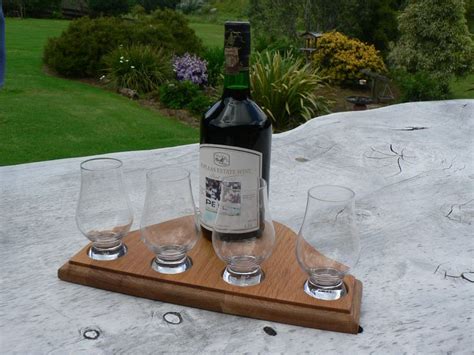 Recycled Oak Whisky Glass And Bottle Display Stand Perfect For Whisky