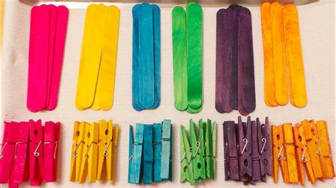 Colored Clothespins And Craft Sticks Youtube